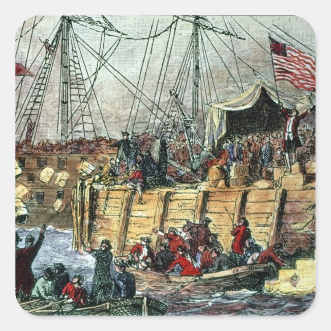 The Boston Tea Party, 16th December 1773 Square Sticker (Front)