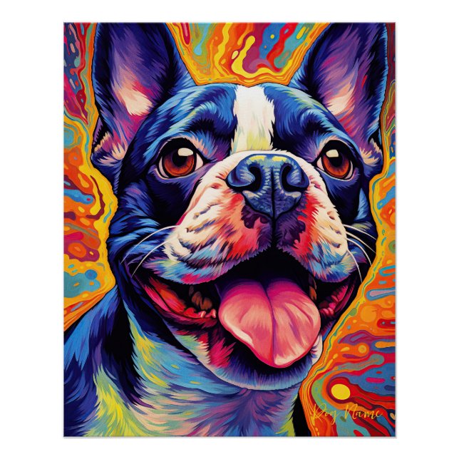 The Boston Terrier Dog 004 - Zetton Ziana Poster (Front)