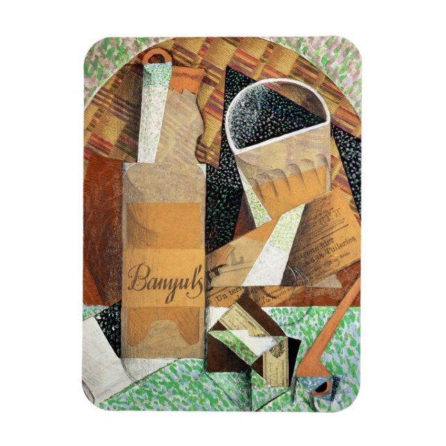 The Bottle of Banyuls, 1914 (gouache & collage) Magnet (Vertical)