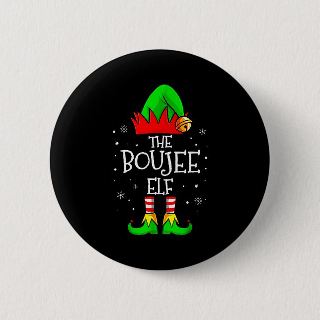 The Boujee Elf Group Matching Family Christmas Xma 2 Inch Round Button (Front)