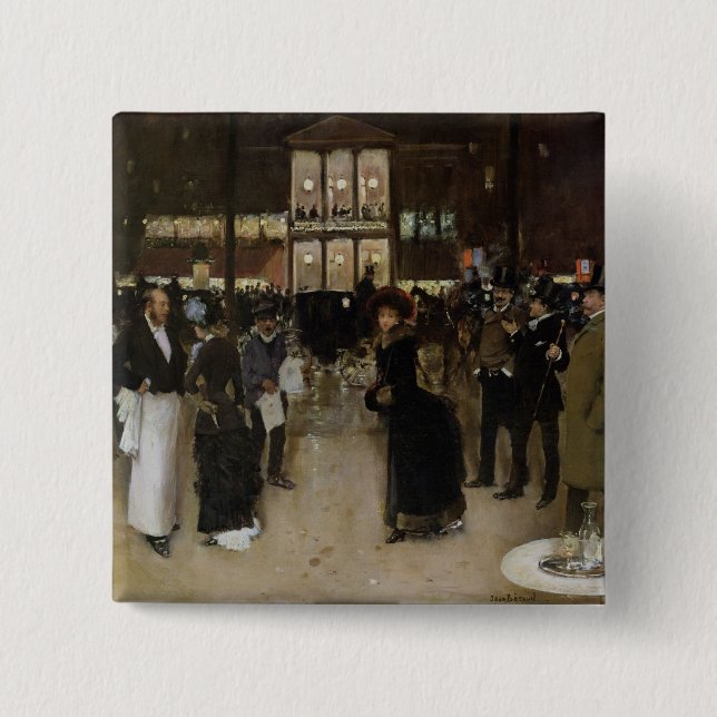 The Boulevard at Night 2 Inch Square Button (Front)