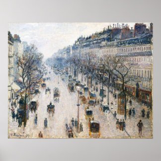 The Boulevard Montmartre 1897 by Camille Pissarro Poster