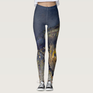 The Boulevard Montmartre at Night Pissarro  Leggings