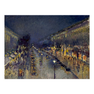 The Boulevard Montmartre at Night Pissarro  Poster