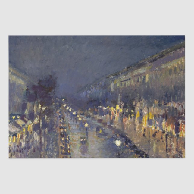 The Boulevard Montmartre at Night Pissarro  Tissue Paper (Front)