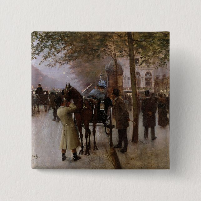 The Boulevards, Evening in Front of the 2 Inch Square Button (Front)