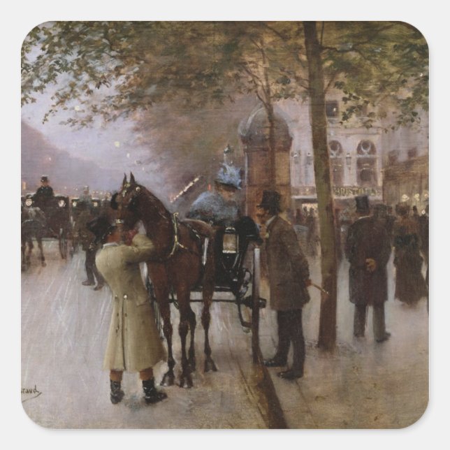 The Boulevards, Evening in Front of the Square Sticker (Front)