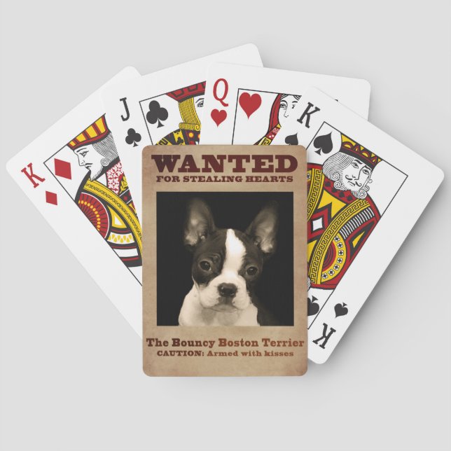 The Bouncy Boston Terrier Playing Cards (Back)