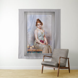 The Bouquet by Vittorio Matteo Corcos Tapestry