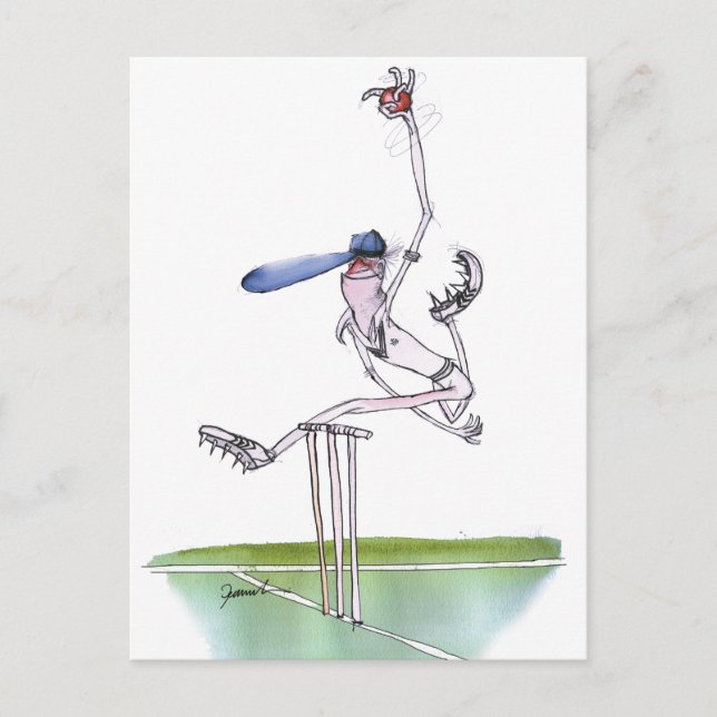 the bowler - cricket, tony fernandes postcard (Front)