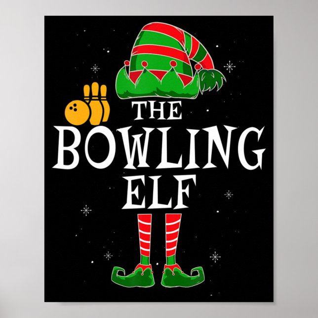 The Bowling Elf Group Matching Family Christmas Bo Poster (Front)
