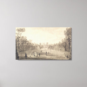 The Bowling Green at Claremont, 1738 (engraving) Canvas Print