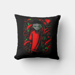 The Boy and the Machines Throw Pillow