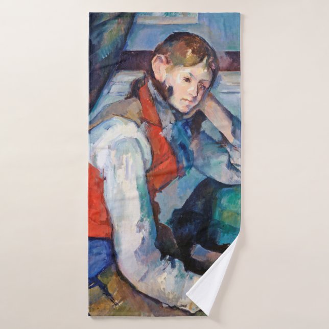 The Boy in the Red Vest, Cezanne Bath Towel (Bath Towel)
