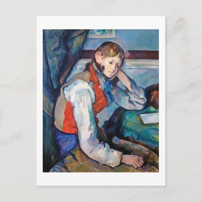 The Boy in the Red Vest, Cezanne Postcard (Front)