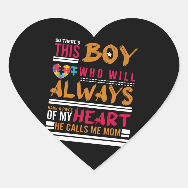 the boy who will always has a piece heart heart sticker (Front)