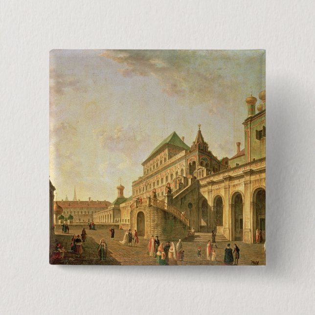 The Boyar's Ground in the Moscow Kremlin, 1801 2 Inch Square Button (Front)