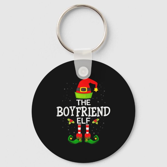 The Boyfriend Elf Christmas Family Matching Pajama Keychain (Front)