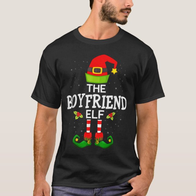 The Boyfriend Elf Christmas Family Matching Pajama T-Shirt (Front)