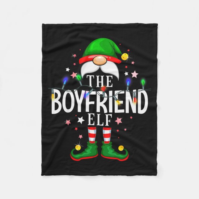The Boyfriend Elf Christmas Family Pajama Party  Fleece Blanket (Front)