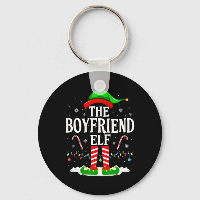 The Boyfriend Elf Funny Xmas Elf Matching Family C Keychain (Front)