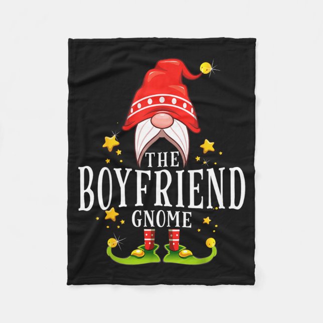 The Boyfriend Gnome Christmas Matching  Fleece Blanket (Front)