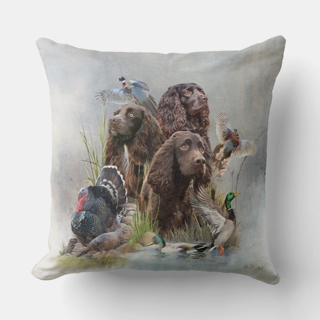 The Boykin Spaniel Throw Pillow (Front)