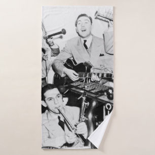The boys in the bandvintage, music, band, retro, s bath towel