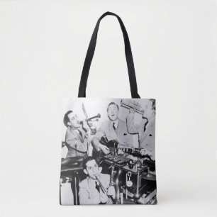 The boys in the bandvintage, music, band, retro, s tote bag