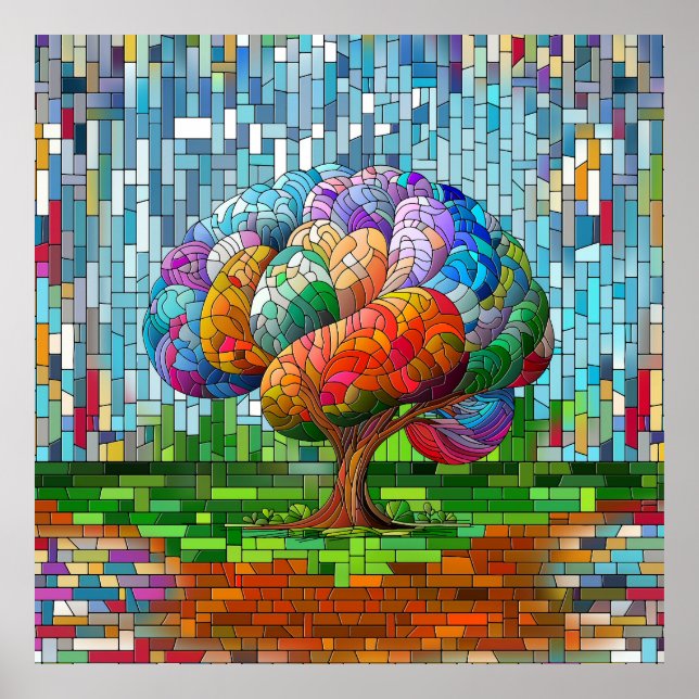 The Brain Tree Colourful Mosaic  Poster (Front)