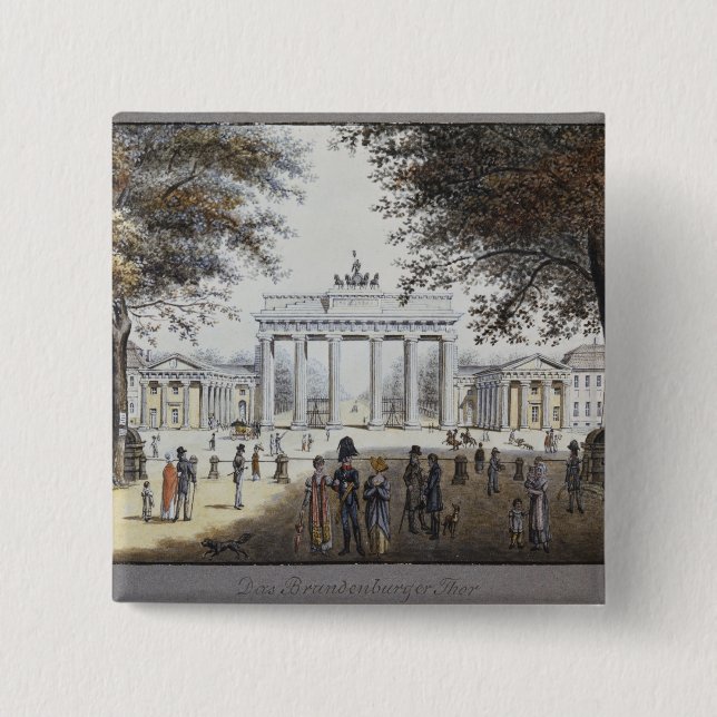 The Brandenburg Gate, Berlin 2 Inch Square Button (Front)