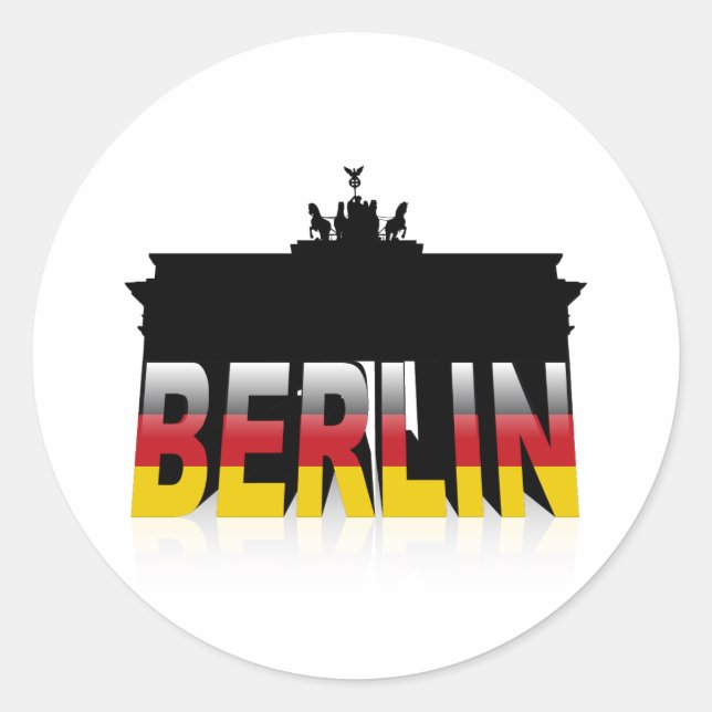 The Brandenburg Gate in Berlin (Germany) Classic Round Sticker (Front)