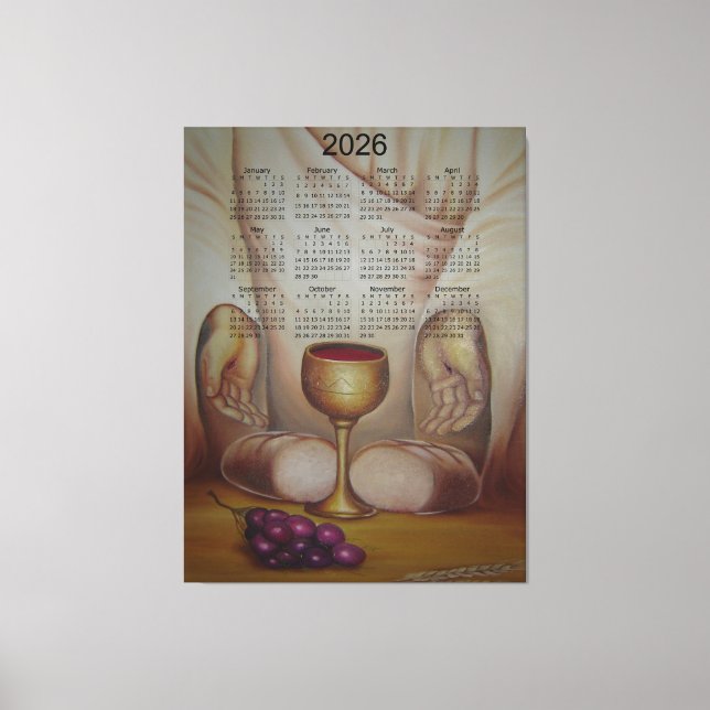 The Bread of Life: Holy Eucharist 2026 Calendar Canvas Print (Front)