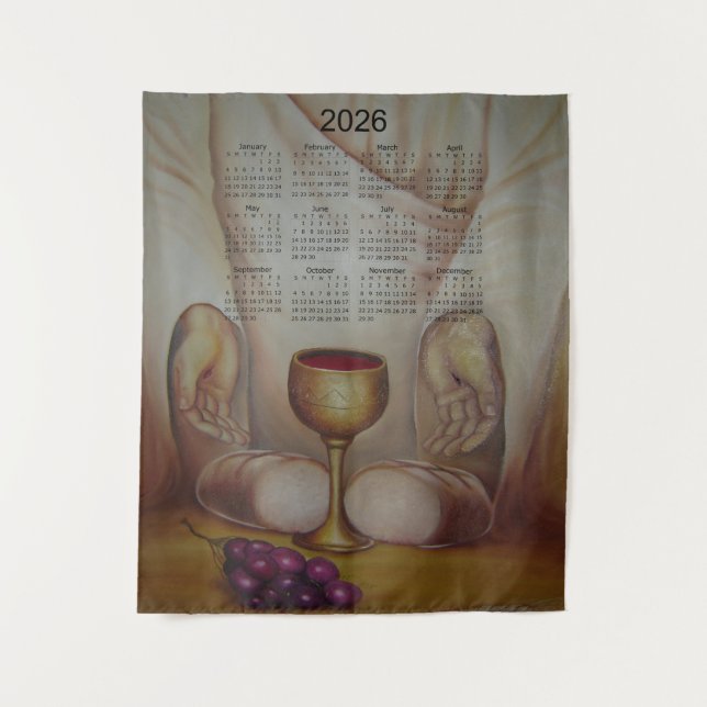 The Bread of Life: Holy Eucharist 2026 Calendar Tapestry (Front)