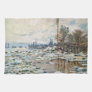 The Break Up of the Ice by Claude Monet Kitchen Towel