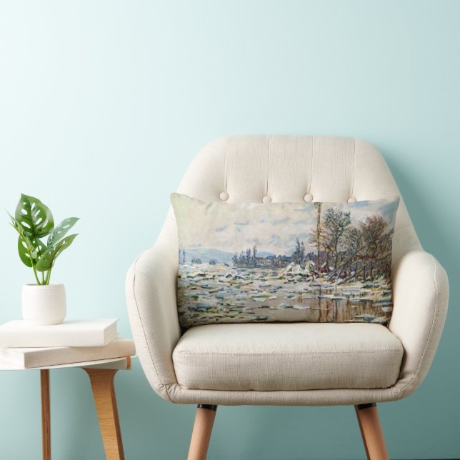 The Break Up of the Ice by Claude Monet Lumbar Pillow (Chair)