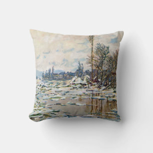 The Break Up of the Ice by Claude Monet Throw Pillow