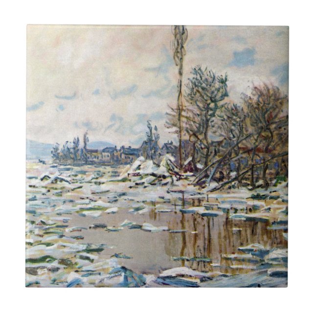 The Break Up of the Ice by Claude Monet Tile (Front)