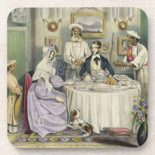 The Breakfast, plate 3 from 'Anglo Indians', engra Coaster