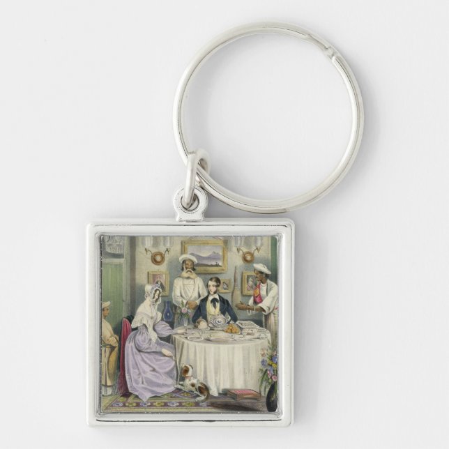 The Breakfast, plate 3 from 'Anglo Indians', engra Keychain (Front)