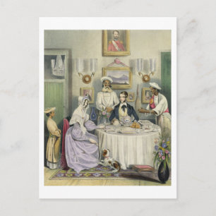 The Breakfast, plate 3 from 'Anglo Indians', engra Postcard