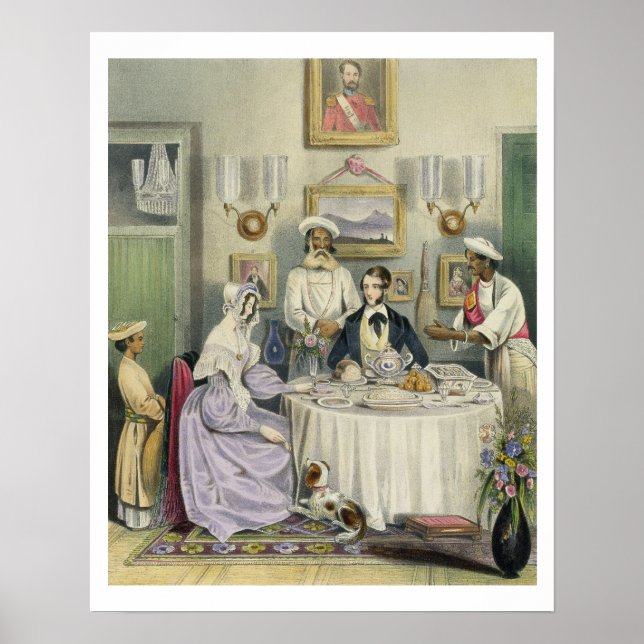 The Breakfast, plate 3 from 'Anglo Indians', engra Poster (Front)