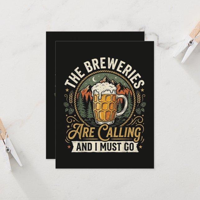 The Breweries are Calling and I Must Go Invitation (Front/Back In Situ)