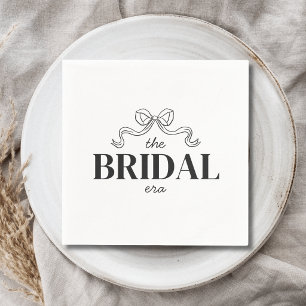 The Bridal Era Ribbon Bow Sketch Wedding Shower Napkin