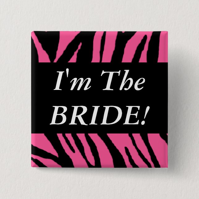 The Bride 2 Inch Square Button (Front)