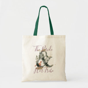 The bride and her tribe Woodland Watercolor Tote Bag