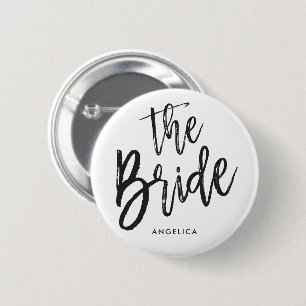 The Bride Black Script Style Custom Wedding 2 Inch Round Button