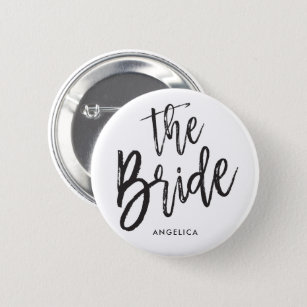 The Bride   Black Script Style Custom Wedding 2 Inch Round Button