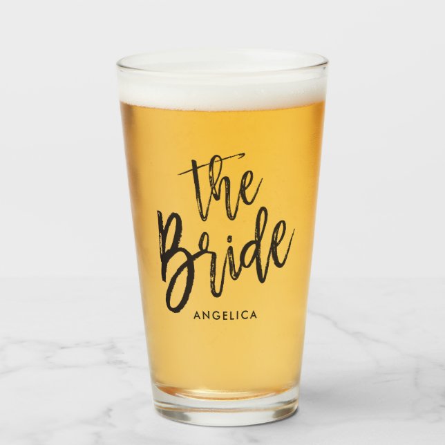The Bride | Black Script Style Glass (Front Filled)