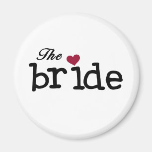 The Bride Black with Red Heart Magnet
